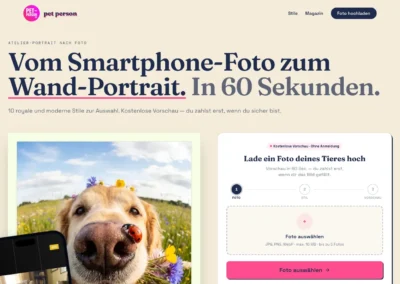 Pet Person – KI-Tierportrait-Plattform & Online-Shop